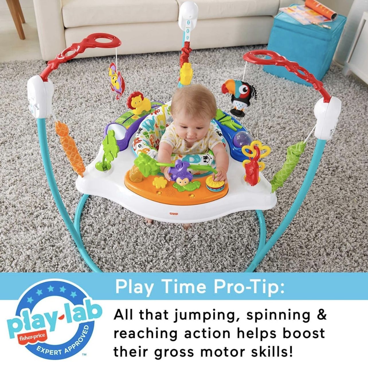 Fisher Price Animal Activity Jumperoo Blue Baby Jumper Walker Baby gear