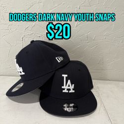 MLB New Era Los Angeles Dodgers Dark Navy Blue YOUTH 9fifty SnapBack Hats 