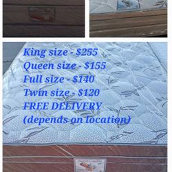 Brand New Queen Size Pillowtop Mattress Included Box Spring.
