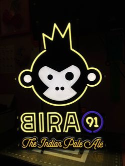 Bira 91 LED Illuminated Beer Sign – Dekkers– RARE Vintage Bar Display