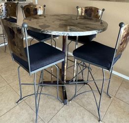 Wine Table With Four Chairs (Custom Made Metal Table and Chairs )