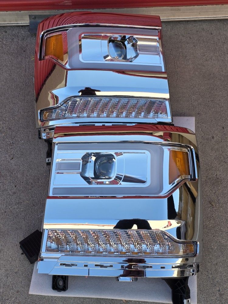 16-18 Chevrolet Silverado LED DRL Projector Headlights Luces Focos Micas Faros Faroles Chevy