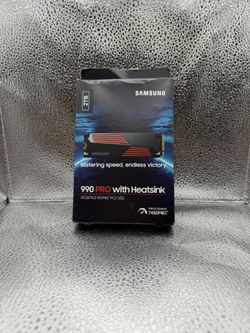 SAMSUNG 990 PRO w/ Heatsink SSD 2TB, PCIe Gen4 M.2 2280 Internal Solid State Hard Drive, Seq. Read Speeds Up To 7,450MB/s for High End Computing, Work