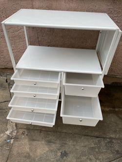 White Storage Cart with Drawers and Shelves
