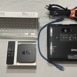 Epson PowerLite 1781W Projector, W/ Apple TV Apple Wireless Keyboard 