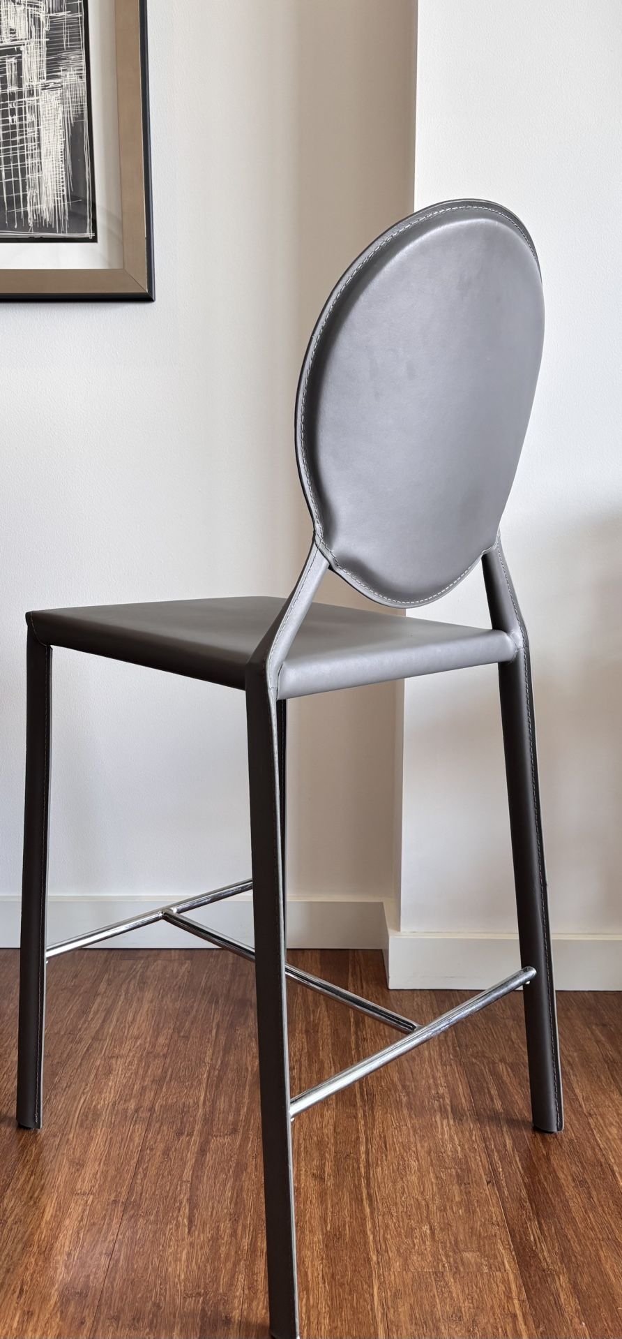 Leather Wrapped Bar Stools - Counter Height