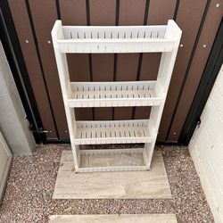 Plastic shelving on wheels