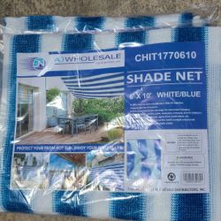 6ft × 10ft Shade Net In White/Blue 