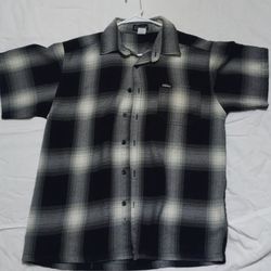 Victorious Black And White Flannel Botton-Up Shirt