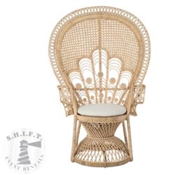 Peacock Rattan 70" Throne Chair