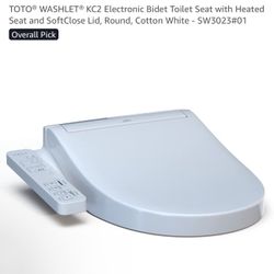TOTO® WASHLET® KC2 Electronic Bidet Toilet Seat with Heated Seat and SoftClose Lid, Round, Cotton White - SW3023#01