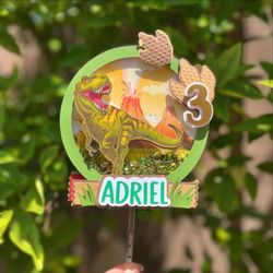 Dinosaur Light Up Shaker Cake Topper