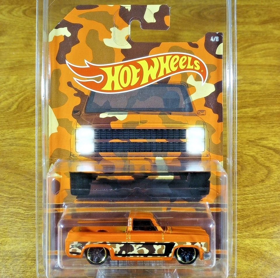 Hot Wheels Camouflage Trucks 4/8 '83 Chevy Silverado Orange Malaysia PR5 2017
