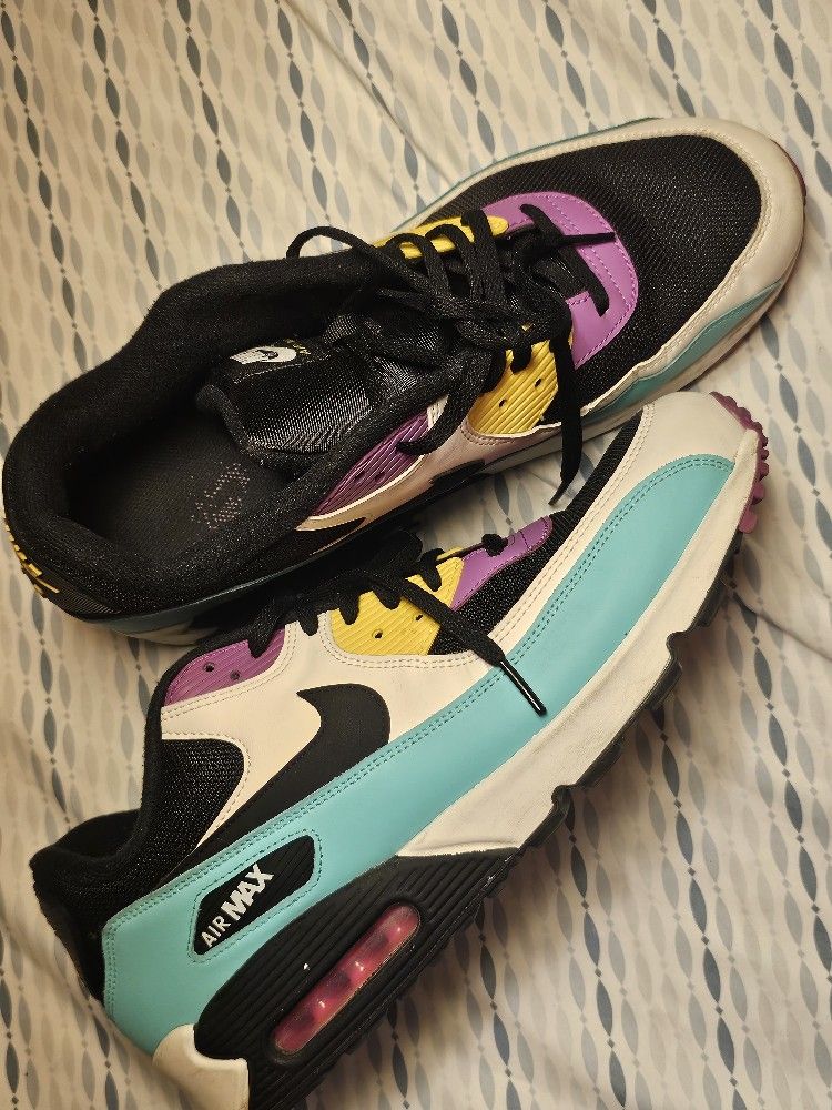 Nike Air Max 90 Essential Black Bright Violet Teal
