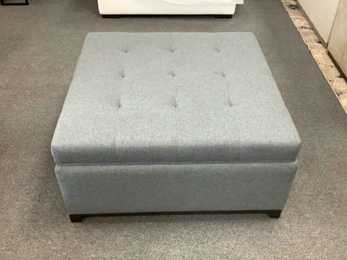 New NIB Stone & Beam Lift Top Graphite Grey Ottoman