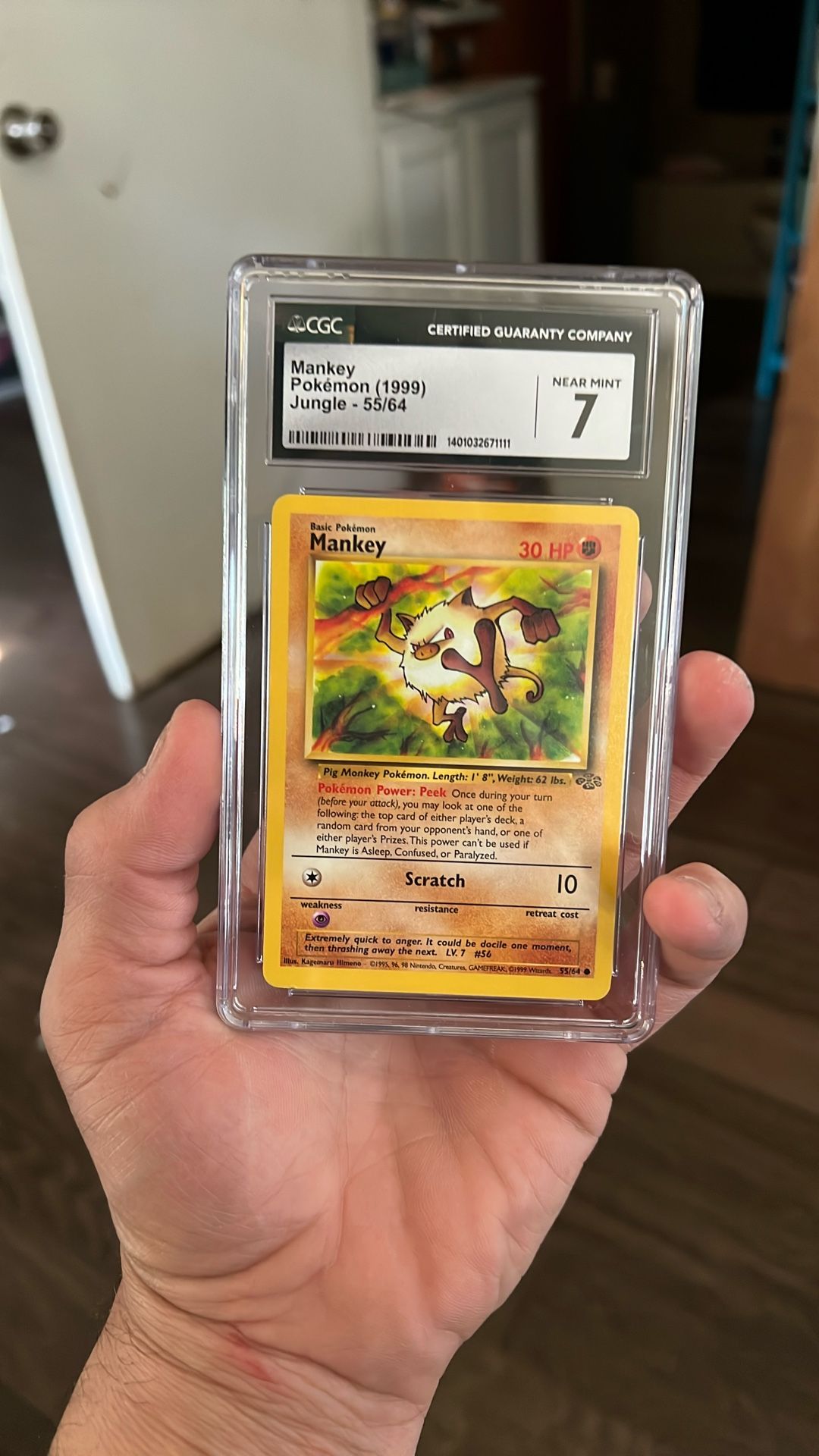 1999 1st Edition Jungle Set Mankey 55/64 Pokemon Near Mint 7