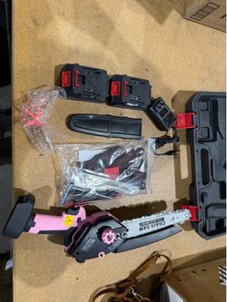 NEW DocSmart 8” & 6” Cordless Mini Chainsaw – 2 Batteries + Case