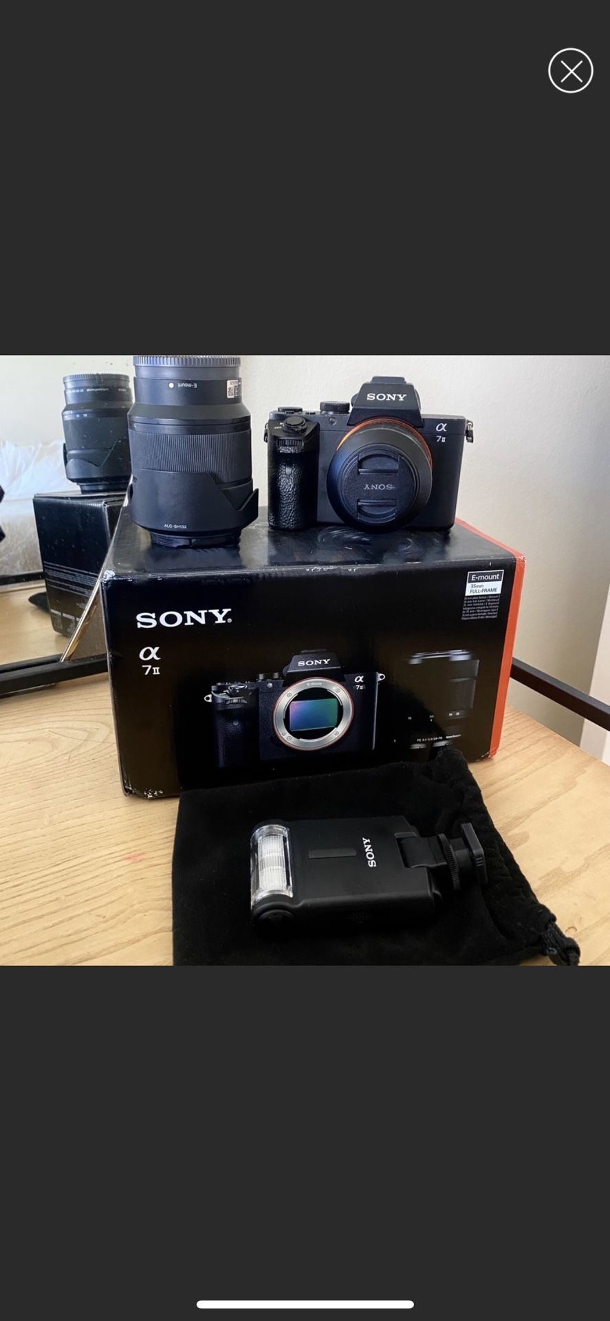 Sony Alpha A7 Iii Mirrorless Camera With Lense And Flash