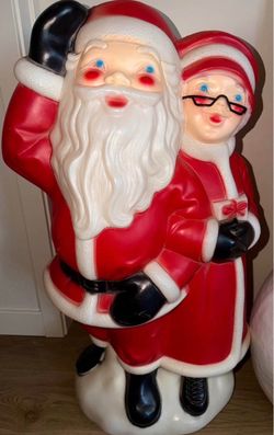 Vintage 1978 Empire Santa & Mrs. Claus Christmas Blow Mold (35")