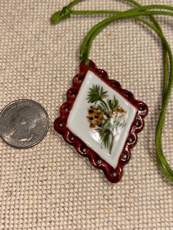 Small Ceramic Floral Pendant Necklace