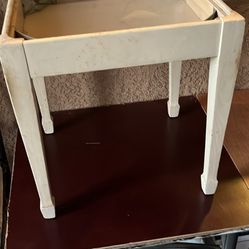 Antique Collectibles. Smaller Table. Long 17 Inch, 15 Inch, height 18 Inch 