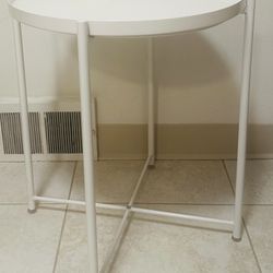 White Round Metal Side Table