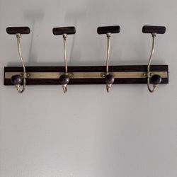 Magnolia Grant Wood and Brass Hook Coat Rack (Purchased March 2024)