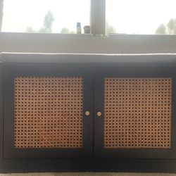 Storage Bench W/ Caning - Contemporary Bohemian 