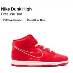 Nike Dunk Hi First Use Red Size 8.5