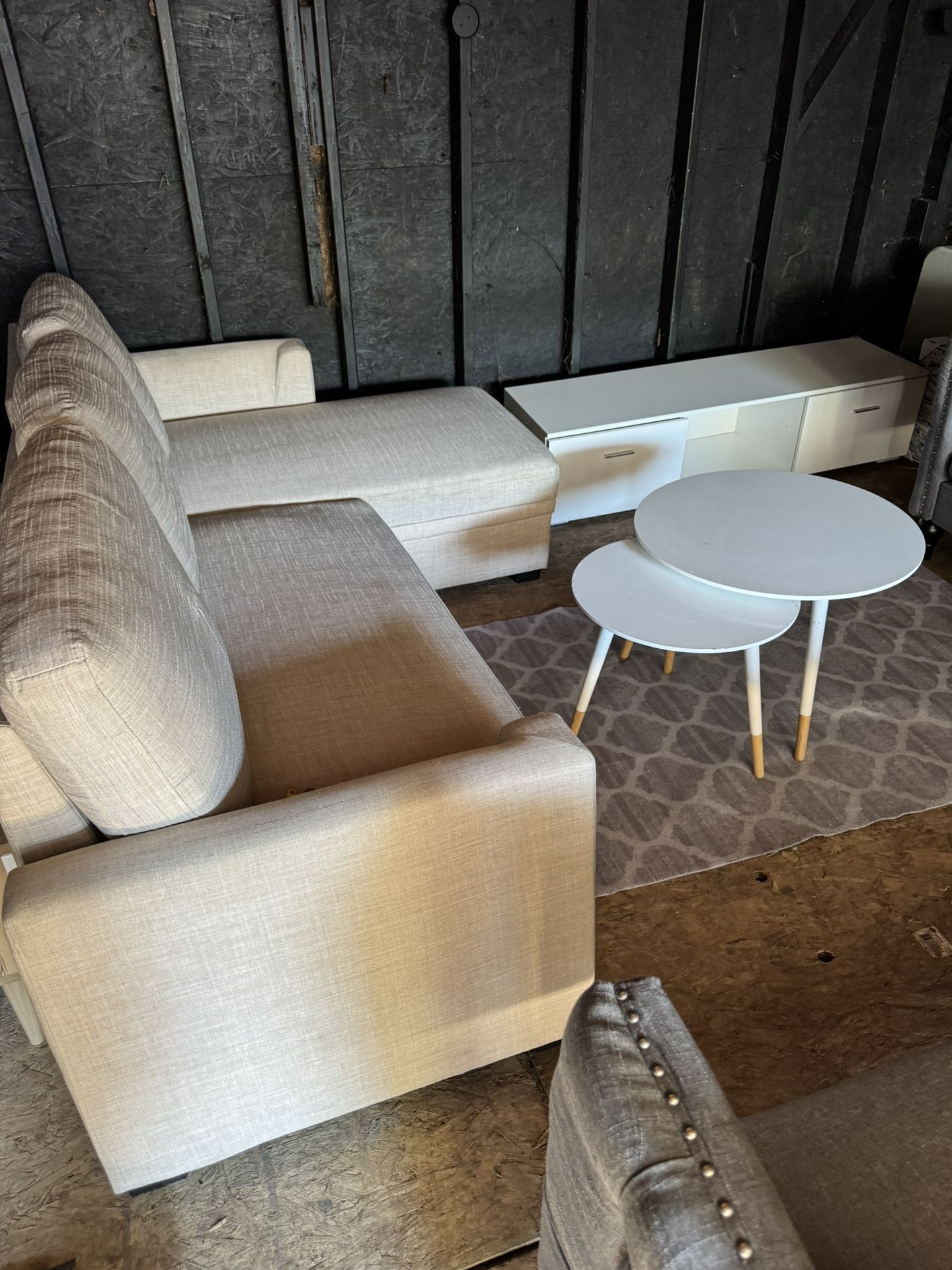 Sofa +tables + Rug + Tv Table