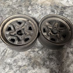 Two GM G body 14x6 inch steel rally wheels 5 on 4.75 inches  