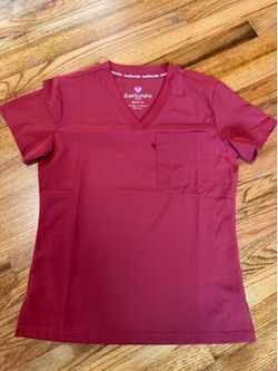 Justscrubs Modern Fit Stretch Scrub Top  Size M 10-12