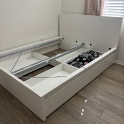 Queen Size Bed. White. No Mattress