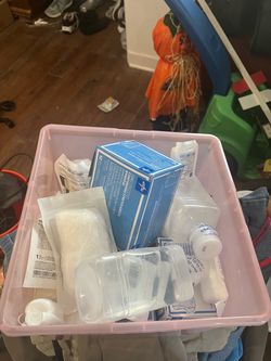 Saline Solution and Gauze