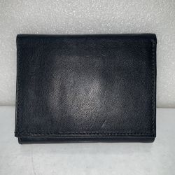 Black Leather Trifold Men’s Wallet