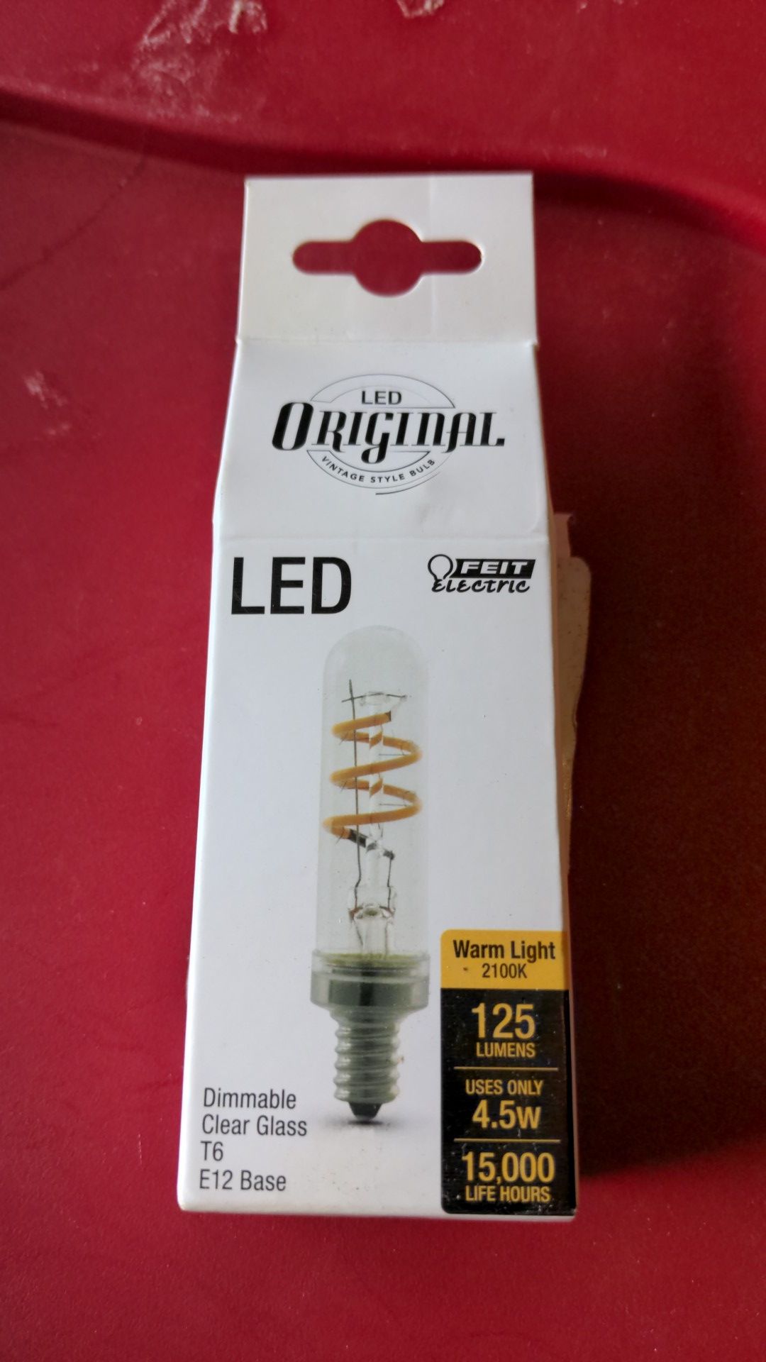 Feit Electric 25-Watt Equivalent T8 Candelabra Dimmable LED Clear Glass Vintage Light Bulb With Spiral Filament Warm White (1-Bulb)