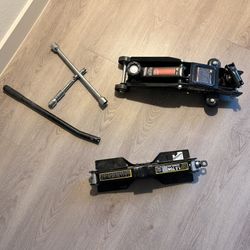 2 Ton Hydraulic Floor Jack + Emergency Jack Kit – Ready to Use 🔧