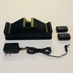 PowerA CPFA114326-01 Xbox One Dual Controller Charging Stand Black with Adapter and 2 Batteries USED