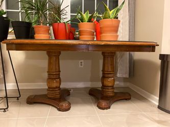 Table with custom cut glass top