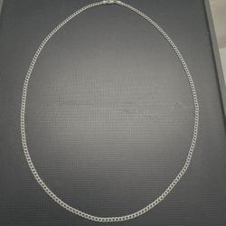925 Silver Chain Link Necklace 24"