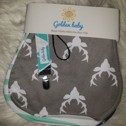 5 Pack Burp Cloths With Pacifier Clip Baby Shower Gift Essentials Boy / Girl New  Regalonpara Bebe