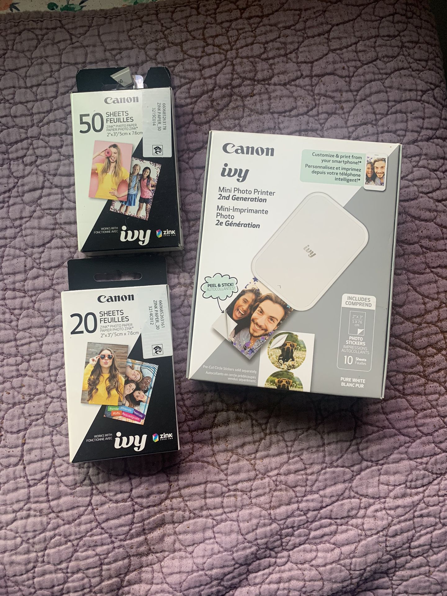 Canon Ivy Portable Printer + 2 Packs Of Film Prints- BRAND NEW