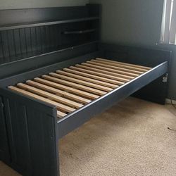 Bed with Side Shelving