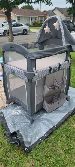 Playpen and canopy on top