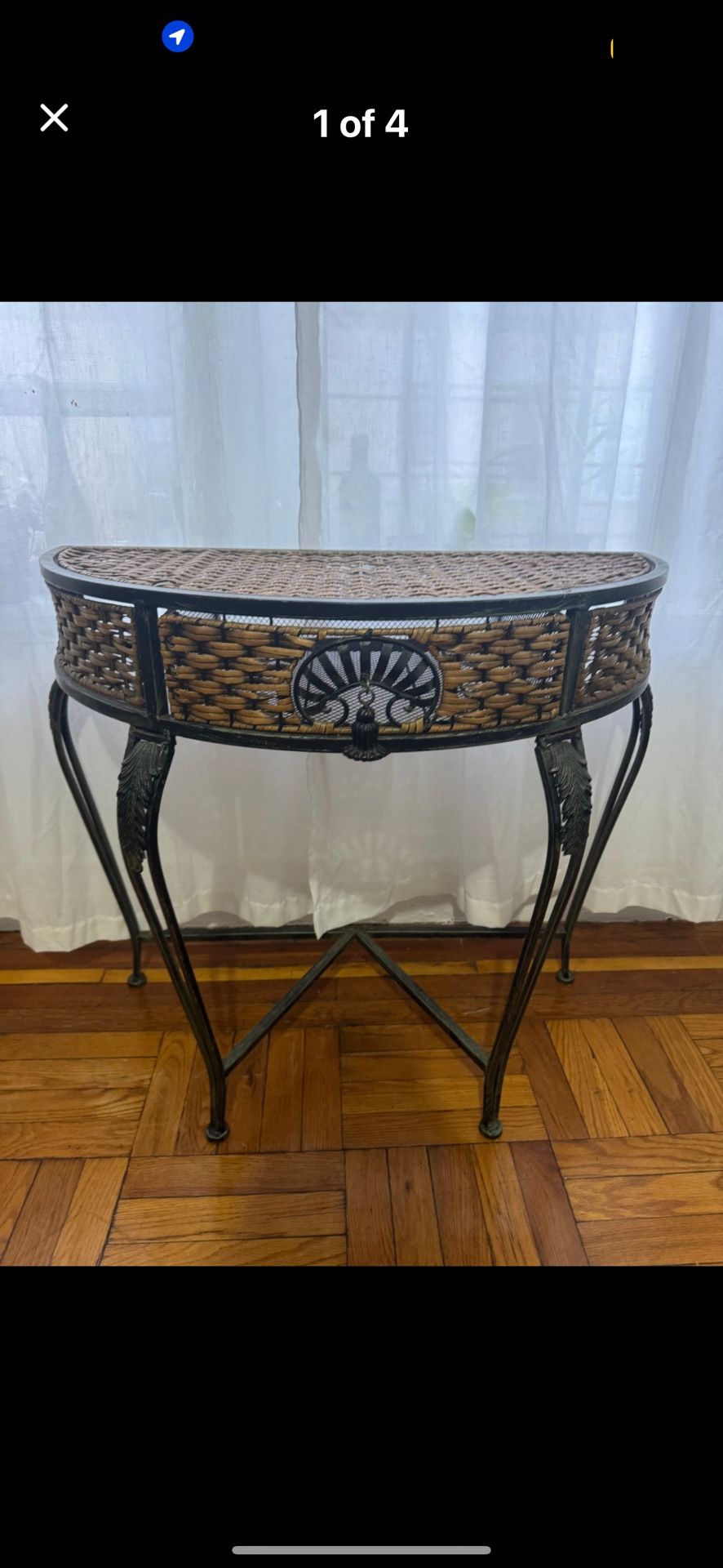 Vintage Half Moon Table