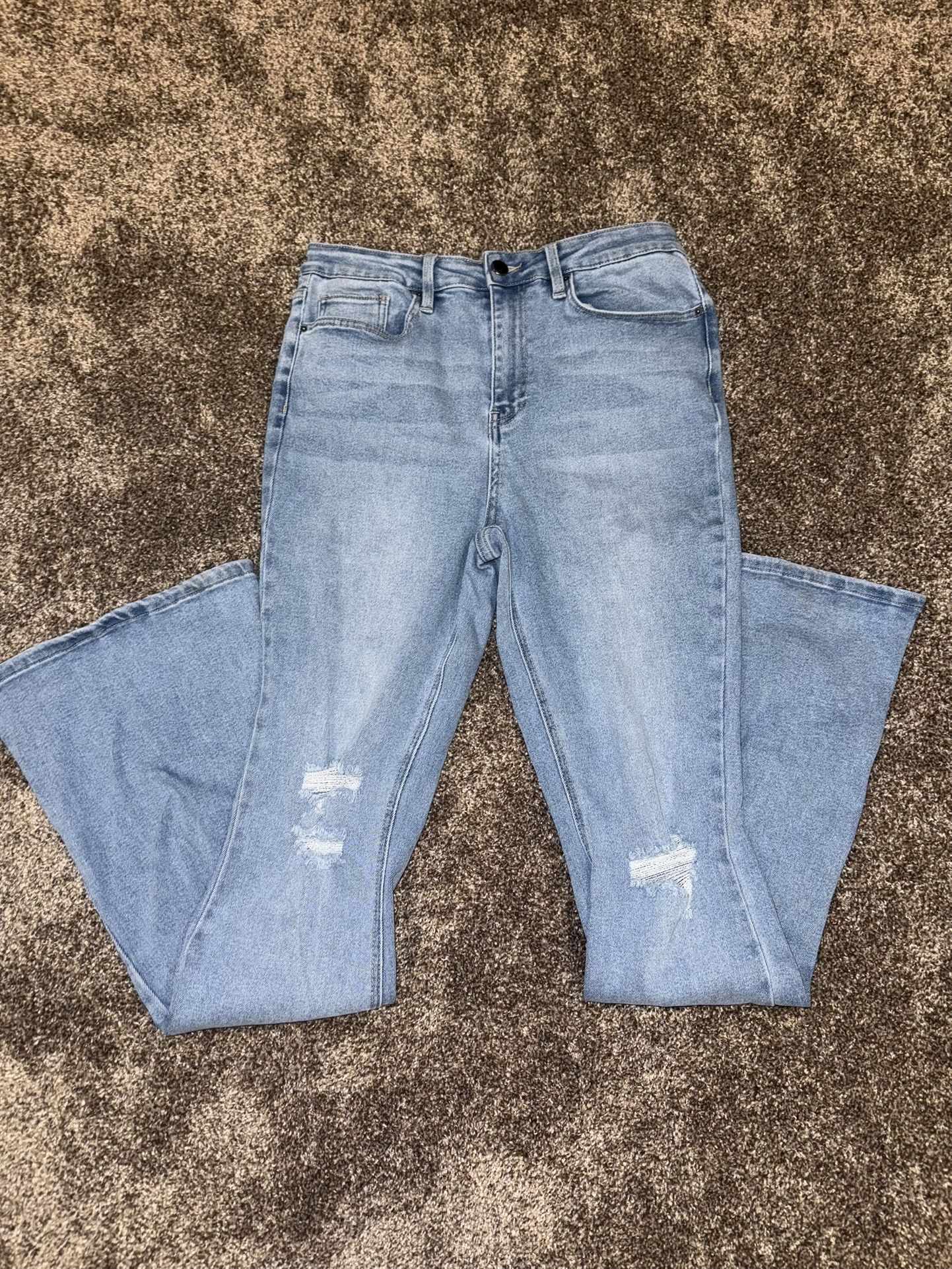 Fashion Nova Light Blue Flare Jeans Size 11