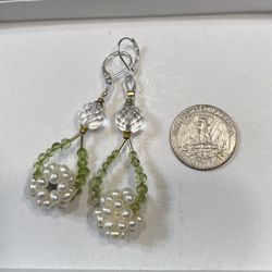 925 Sterling Silver Jade Earrings 