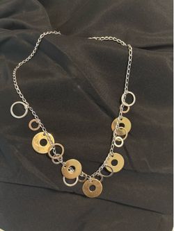 Sterling silver disks necklace 16”