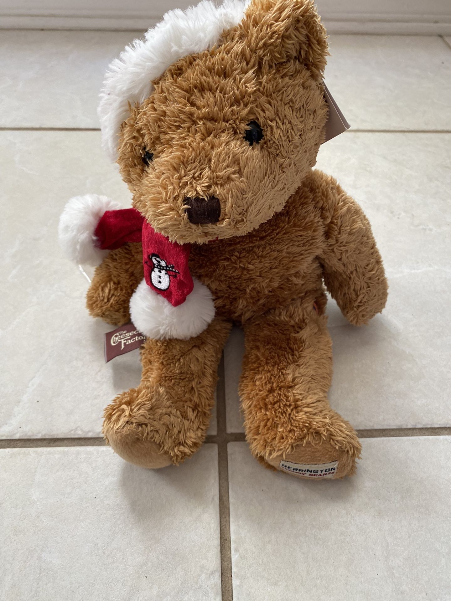 Herrington Bear Company Cheesecake Factory Christmas Santa Teddy Stuffed Plush