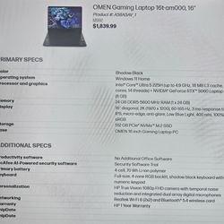 Gaming laptop HP omen 16 rtx 5060